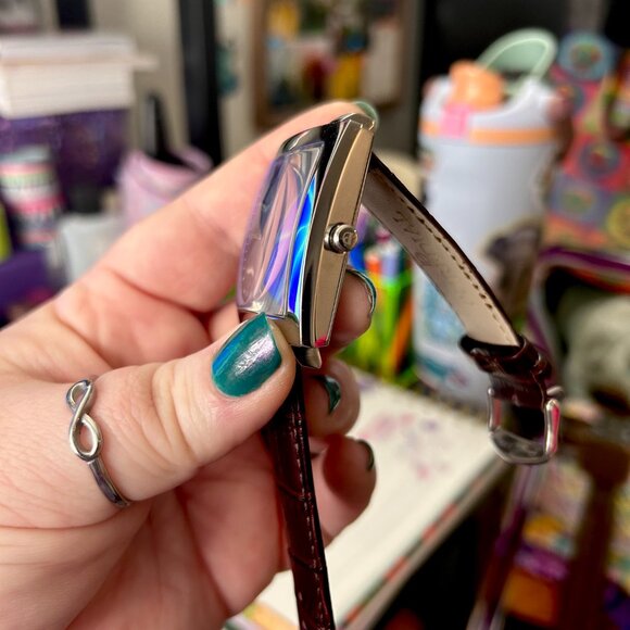 Japanese PureDial Square Legacy in Sapphire Blue and Silver with Leather Strap - Picture 5 of 15